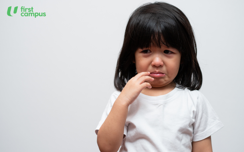 Preschool child melting down after school as an example of clinginess and a reason for toddler two tantrums